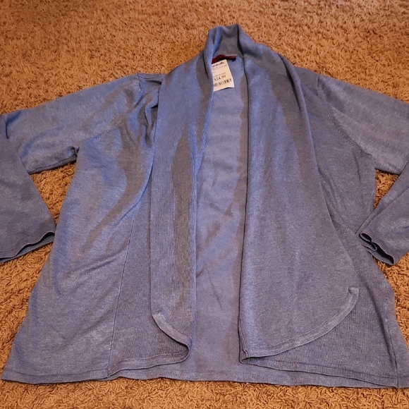 red women Sweaters - NWT Light Blue Open Front Cardigan Size 1X